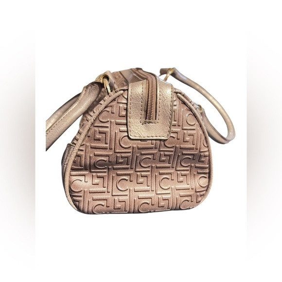 Liz Claiborne Silver Embossed Satchel & Matching Wallet Set - Picture 5 of 11